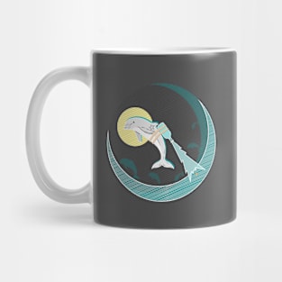 flying dolphin Mug